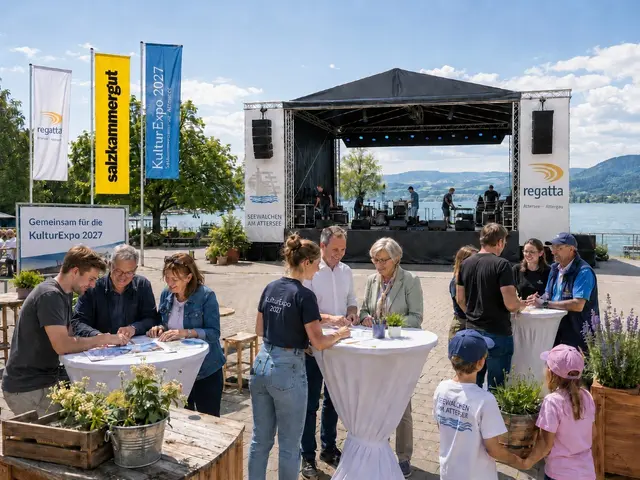 Eine mobile Bühne soll künftig für Veranstaltungen in Seewalchen und Schörfling zur Verfügung stehen. | Foto: KI-Grafik: Sebastian Kritznger