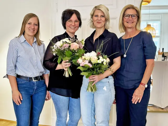Stefanie Gleixner und Bgm. Susanne Kaltenegger zu Besuch bei der "Schönmacherei" in Bruck. | Foto: Stadt Bruck