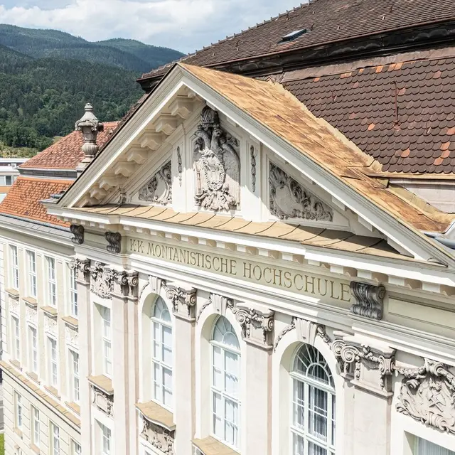 Hauptgebäude der Montanuniversität.