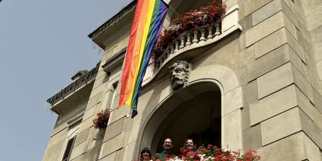Im Zuge des sogenannten Pride Month wehte 2024 die Regenbogenfahne in Leibnitz. Bürgermeister Daniel Kos kann der Idee nichts abgewinnen. | Foto: MeinBezirk/Waltraud Fischer