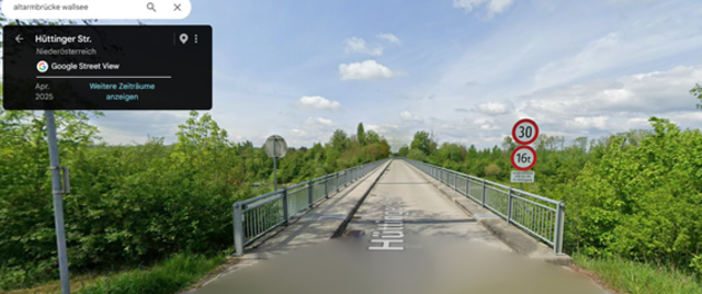 Die Arbeiten können nicht unter laufendem Fahrzeugverkehr durchgeführt werden, daher wird die Brücke vom 13. Juli bis voraussichtlich 13. September 2026 gesperrt. | Foto: Google Maps