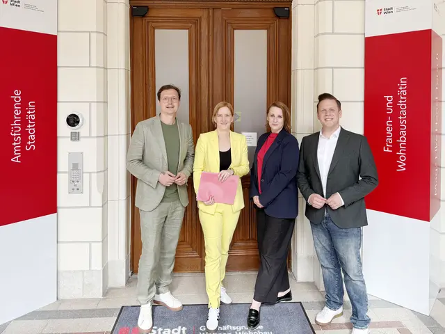 Michael Trinko, Elke Hanel-Torsch, Renate Rummerstorfer und Marcus Altmann (alles SPÖ) haben über die neuen Möglichkeiten für Gemeindebau-Mieterinnen und -Mieter gesprochen.  | Foto: SPÖ Währing