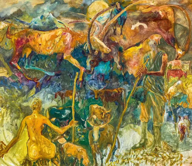 Die Ausstellung „Pastoralen“ im Greith Haus zeigt einen bunten Querschnitt der Arbeiten von Gerald Brettschuh. | Foto: Brettschuh