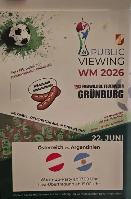 🚒⚽ Public Viewing in Grünburg ⚽🚒 | Foto: FF- Grünburg