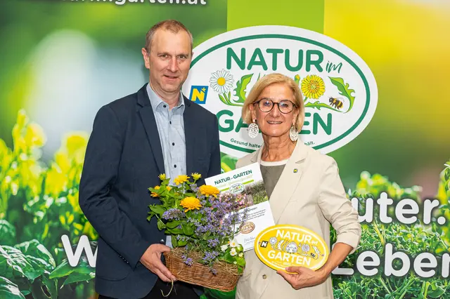 Ardagger: Geschäftsführender Gemeinderat Christian Zehethofer und Landeshauptfrau Johanna Mikl-Leitner | Foto: „Natur im Garten“ / J. Ehn