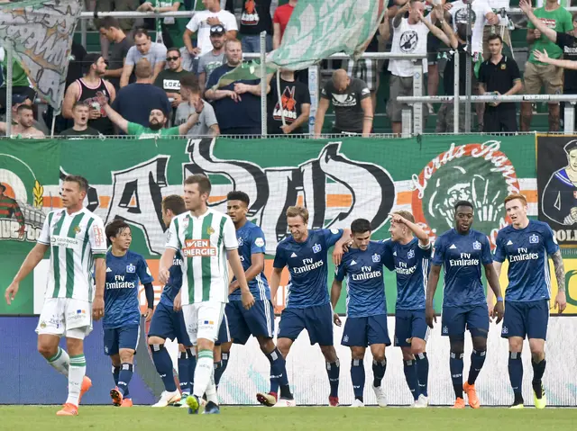 SK Rapid wird zum ersten Mal nach 2018 erneut ein Testspiel zu Hause gegen den HSV absolvieren. Damals im Juli gewannen die Hamburger mit 2:1. | Foto: APA-Images / APA / HERBERT NEUBAUER