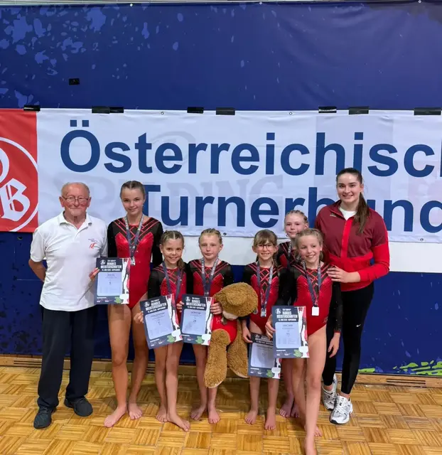 Der ÖTB Turnverein Braunau ging mit sechs Turnerinnen an den Start. Diese qualifizierten sich bei der Landesmeisterschaft in Perg für diesen Wettkampf.  | Foto: ÖTB Braunau