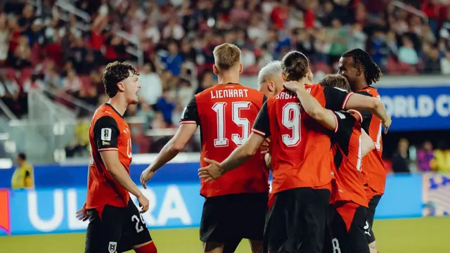 ÖFB-Stars feiern den 3:1-Sieg gegen Jordanien. | Foto: ÖFB | Christopher Kelemen