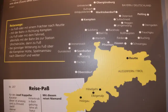 Reisewege der Schwabenkinder aus dem Lechtal