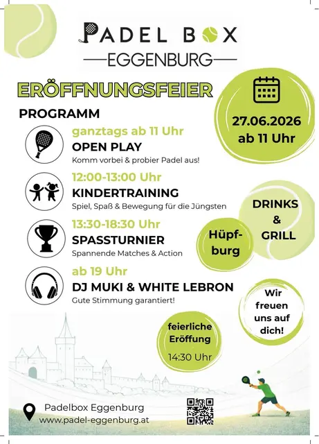 Das Rahmenprogramm auf einem Blick. | Foto: Padelbox Eggenburg