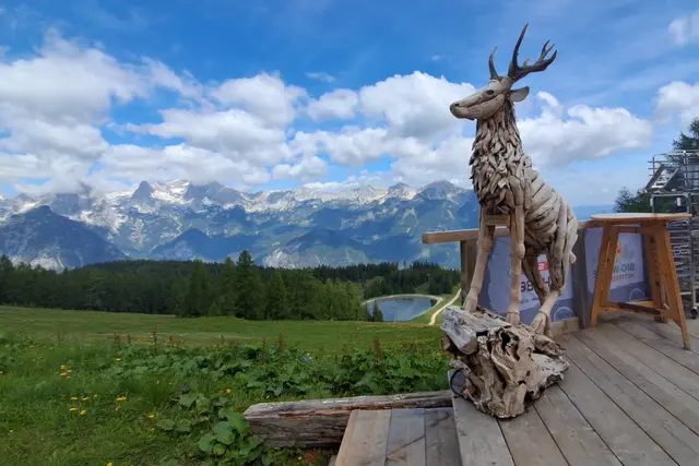 ...da steht er wieder der "KONRAD" auf der Hirschkogelalm und schaut ins Gebirge.