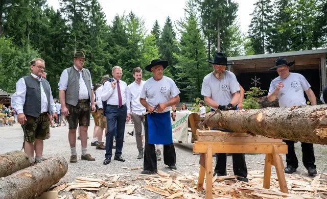 Im Rahmen des ersten Waldtages drehte sich alles rund ums Thema Holz. | Foto: WKO Schärding