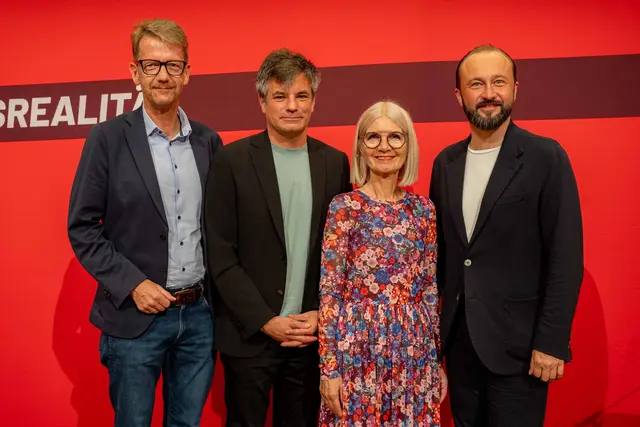 Die neuen Bezirksvorsitzenden Gerhard Hörmann und Wolfgang Moitzi mit Gabi Kolar und Max Lercher.
