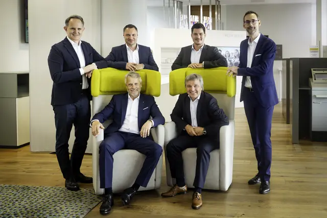 Die Vorstände der Raiffeisenbanken Mittleres Lavanttal, Unteres Lavanttal und Eberndorf präsentierten den Zusammenschluss zur neuen Raiffeisenbank Koralpe-Klopeiner See. Mit der Fusion entsteht eine Regionalbank mit mehr als 38.000 Kunden. | Foto: Erich Varh-Tropper
