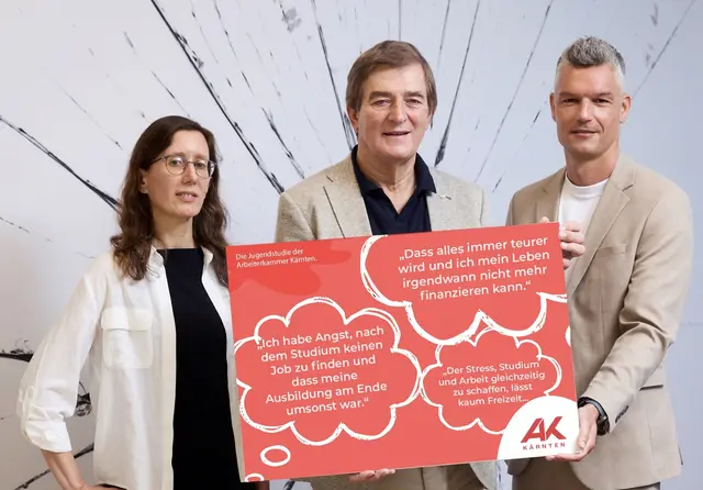 Martina Zandonella (Foresight Institut), AK-Präsident Günther Goach und Daniel Weidlitsch (Abteilungsleiter Bildungspolitik, Jugend &amp; Kultur) | Foto: AK Kärnten/Johannes Puch