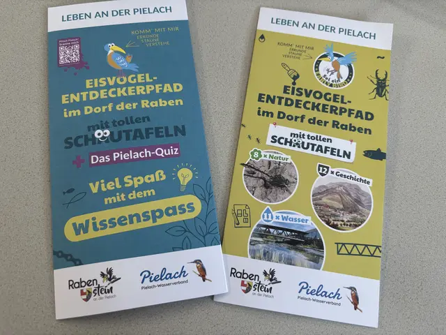 Ein Folder zum „Eisvogel-Entdeckerpfad“ und ein Wissenspass aus einer Box beim Gemeinde- und Kulturzentrum oder beim Bahnhof entnommen werden.

