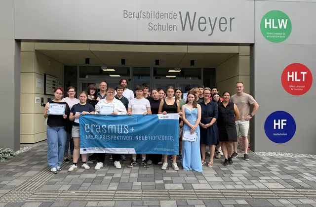 Die französische Gruppe beim Abschied. | Foto: BBS Weyer