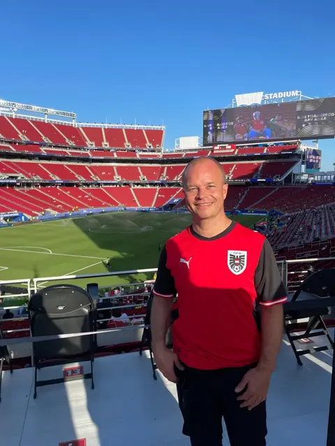Michael Eiblwimmer im Levi´s Stadium, in dem Österreich gegen Jordanien spielte. | Foto: Eiblwimmer