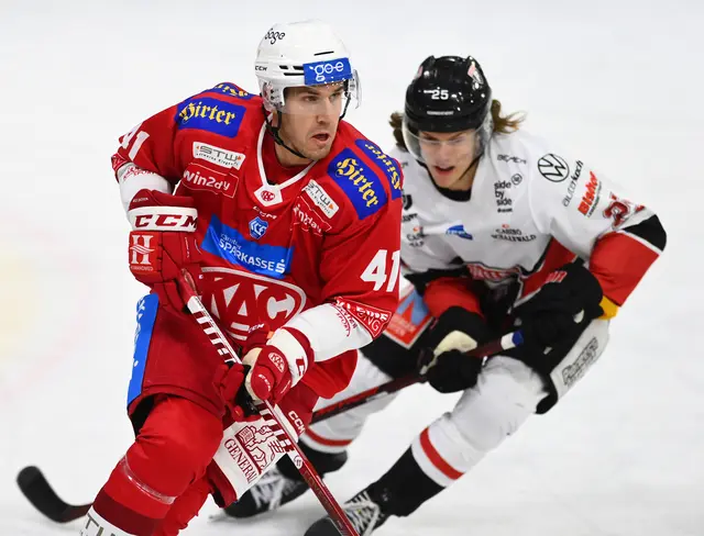 Der Verteidiger (links) geht in sein fünftes Jahr in Klagenfurt. | Foto: EC-KAC/Pessentheiner