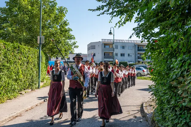 Für die feierliche musikalische Umrahmung sorgte der Musikverein Schwertberg. | Foto: FF Schwertberg / Simon Brandstätter