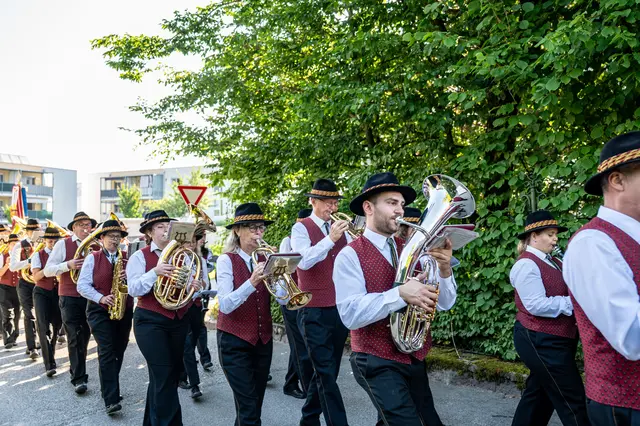 Für die feierliche musikalische Umrahmung sorgte der Musikverein Schwertberg. | Foto: FF Schwertberg / Simon Brandstätter