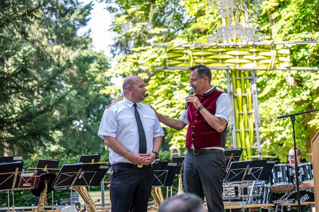 Kommandant Christian Pree und Bürgermeister Max Oberleitner. | Foto: FF Schwertberg / Simon Brandstätter
