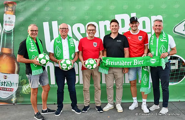 Zufriedene Gesichter bei den Vorständen: 
SV Freistadt und der Braucommune
