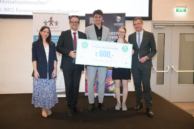 Sieger Mathematik: 1. Platz im Bereich Mathematik: Leandro Leschanz vom BG/BRG Europagymnasium Klagenfurt | Foto: Foto Tschank