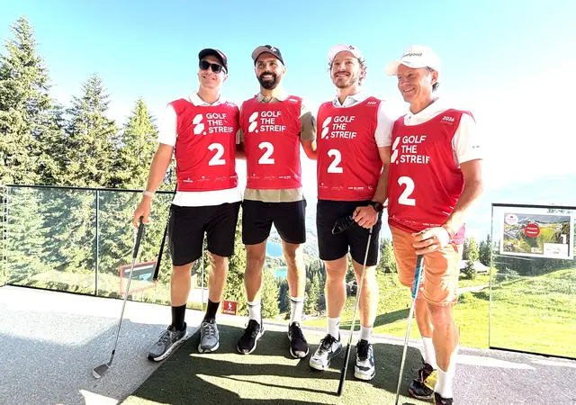 Sportler-Flight: Fritz Dopfer, Lukas Hinterseer, Linus Strasser und David Kreiner. | Foto: Klaus Kogler
