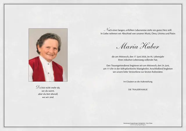 Maria Huber | Foto: Bestatter