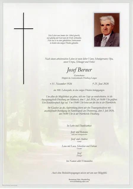 Josef Berner | Foto: Bestatter