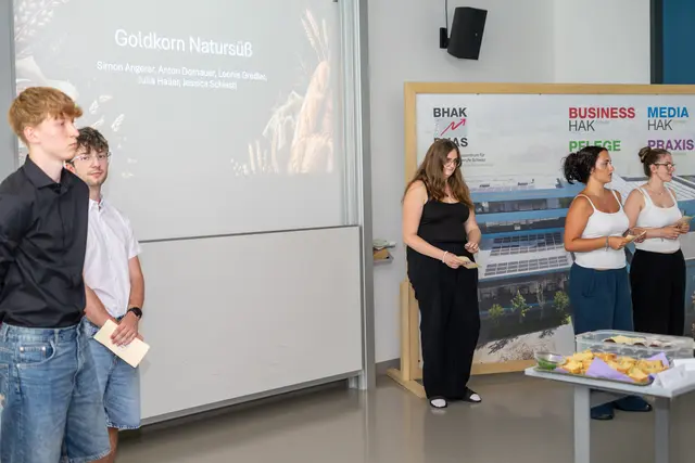 Goldkorn Natursüß, vlnr: Simon Angerer, Anton Dornauer, Jessica Schiestl, Leonie Gredler, Julia Haller