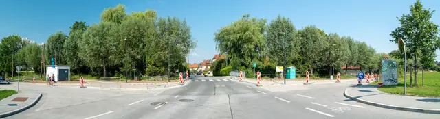 Die Baustelle an der Georg-Nikolaus-von-Nissen-Straße bei der Santnergasse: Die Querung beim Almkanal wird für Fußgänger:innen und Radfahrer:innen sicherer gestaltet. | Foto: Stadt Salzburg/Alexander Killer