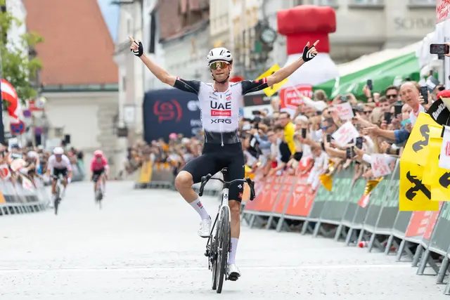 Die 4. Etappe der 75. Tour of Austria (ehemals Österreichrundfahrt) führt durch den Bezirk Kirchdorf. Das Radrennen wird am Nachmittag des 11. Juli 2026 für Verkehrsbehinderungen sorgen (Foto: Felix Großschartner siegte im Vorjahr in Steyr). | Foto: Expa Pictures