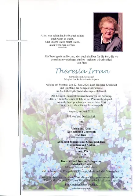 Theresia Irran | Foto: Bestatter