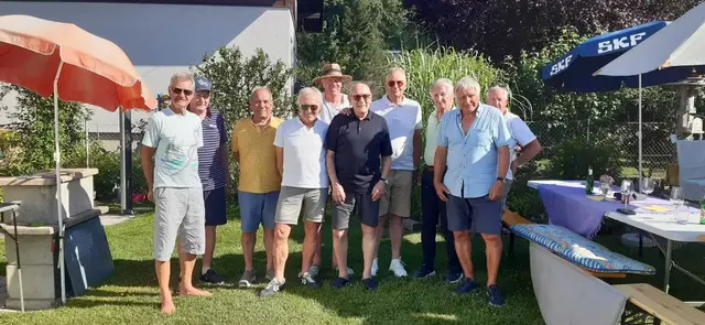 Andreas Langl, Rudolf Kretz, Reinhard Waltenberger, Karl Peterka, Alois Rögl, Rupert Preuer, Rochus Schaller, Hans Schygulla, Herbert Lindpointner und Oskar Hauser (v. l. n. r.) beim Radsport-Legendentreffen. | Foto: Rögl