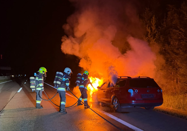 Das Fahrzeug brannte vollständig aus. | Foto: FF Lendorf