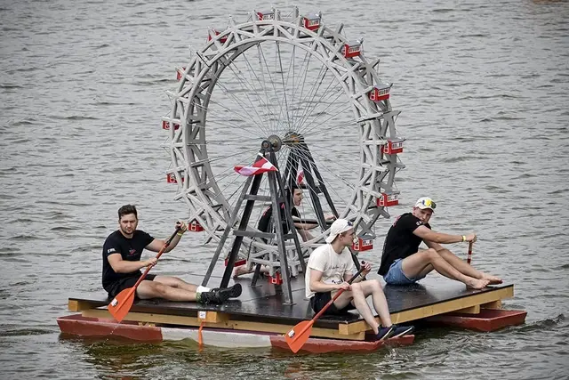 Mit einem Beton-Riesenrad aus dem 3D-Drucker nahm ein Team der Hochschule Campus Wien an der Regatta teil - mit Erfolg! | Foto: Hochschule Campus Wien
