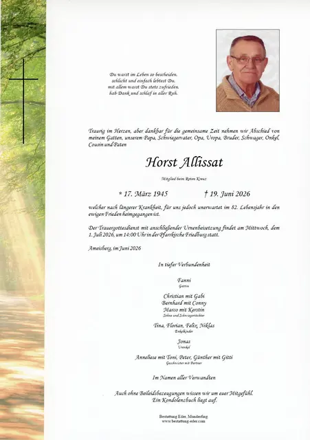 Horst Allissat | Foto: Bestatter