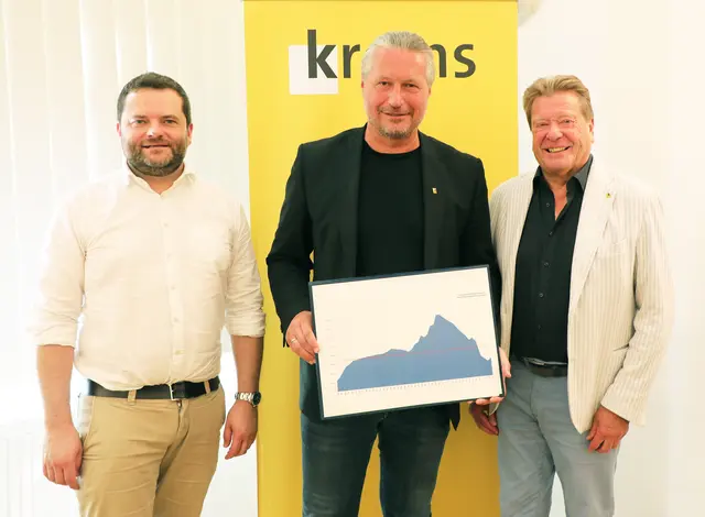 Finanzdirektor Markus Holzinger, Bürgermeister Peter Molnar und Finanzstadtrat Helmut Mayer – von links. | Foto: Stadt Krems