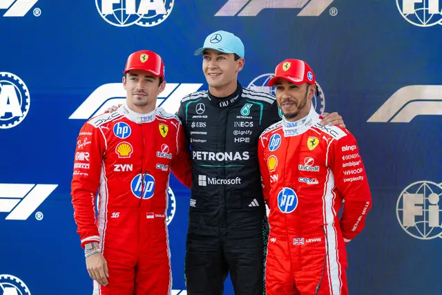 Die vorderen Startplätze belegen Charles Leclerc, George Russell und Lewis Hamilton.