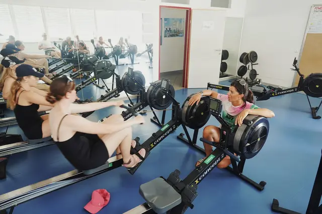 Training beim "Olympic Day" in Völkermarkt mit einer Olympia-Medaillen-Gewinnerin: Magdalena Lobnig ruderte bei den Olympischen Spielen 2021 in Tokio zur Bronze-Medaille. | Foto: Benny Bürger/OZ Kärnten
