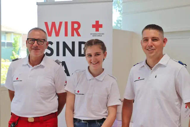 Mario Strohmaier, Jana Gafiuk und Mark Seybold vom Roten Kreuz Kalsdorf | Foto: Edith Ertl