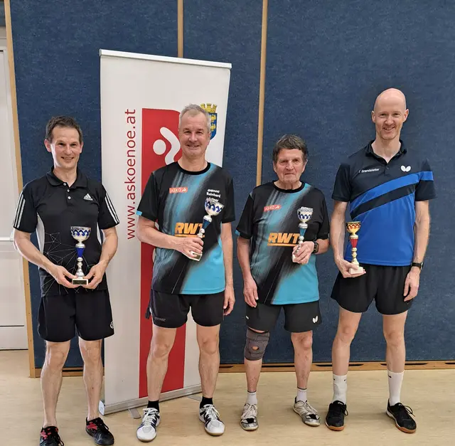 Senioren Einzel v.l. Stefan Winkler, Reinhard Artner, Gerhard Ast, Thomas Brandstetter
