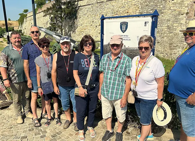 Josef Kohzina - ÖKB-Ortsverbandsobmann Wilfersdorf-Hobersdorf und Bezirksobmann von Mistelbach und die Kameradinnen und Kameraden Fritz und Veronika Geyer, Raimund Hager (ÖKB Gars/Kamp), Christine Kohzina, Franz Stoiber, Birgit und Horst Obermayer (Kameraden und Reiseleitung). | Foto: ÖKB