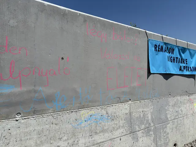 "Sei mutig und wähle das Leben", schrieb ein Besucher. Darunter steht in blau "Der Neusiedler See gehört uns." | Foto: Dorottya Fejes/MeinBezirk
