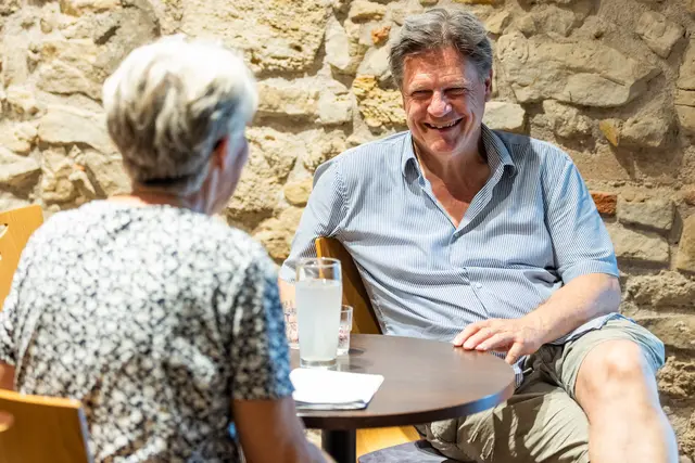 Gabriela Stockmann im Gespräch mit Anselm Lipgens. | Foto: Christian Husar