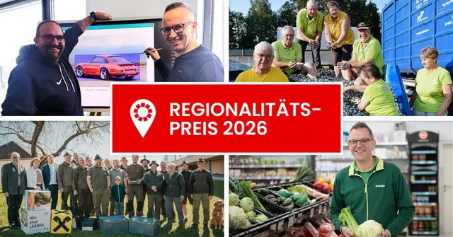 Die vier heurigen Regionalitätspreis-Kandidaten im Bezirk Freistadt. | Foto: RAS (l. oben), Pramhofer (r. oben), Hausi Flo (l. unten), Rewe Großhandel/Ramirez (r. unten)