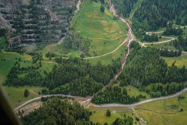 Nach den Starkregenfällen gingen drei Muren auf die private Kaunertaler Gletscherstraße im Gemeindegebiet von Kaunertal ab. | Foto: Bundesheer/Hansjörg Raggl