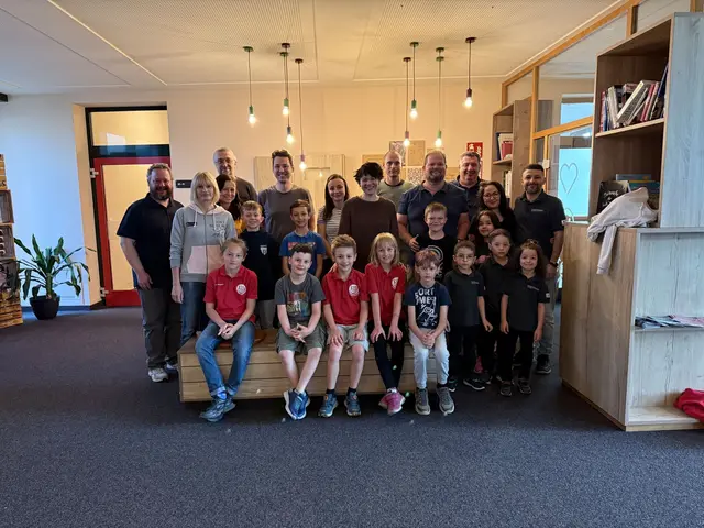 Mannschaft Staatsmeisterschaft U08/U10: vorne sitzend die Valentiner Tymur Donets, Lionel Riegler, Ansgar Holzmann, Amalia Holzmann und Paul Sigalov
 | Foto: Landesverband OÖ